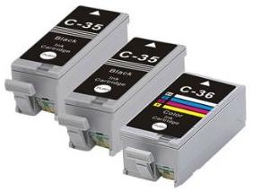 Canon Compatible 2 x PGI-35BK Black and 1 x CLI-36 Colour Ink Cartridges